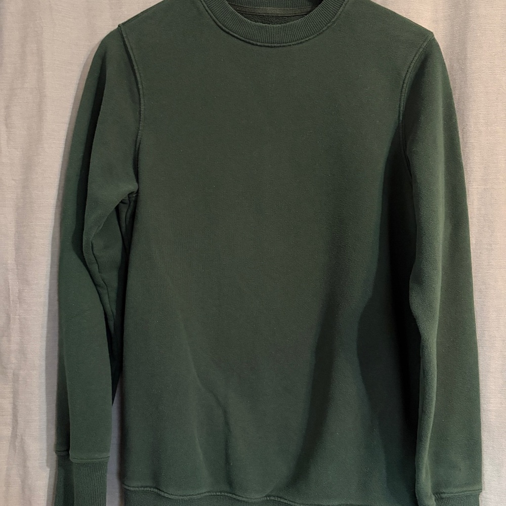Goodfellow & Co Sweatshirt Dark Green Fleece Lined Crewneck Pullover Mens Small
